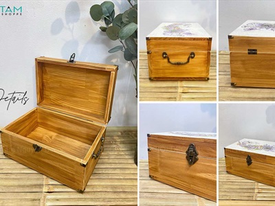 Rương gỗ phong cách cổ điển [06 Kiểu] KT30x20x15cm RUONG-GO-03